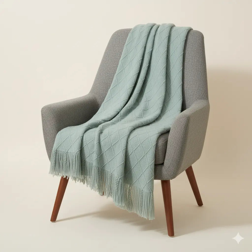 Plaid Matelassé Vert Sauge Héritage